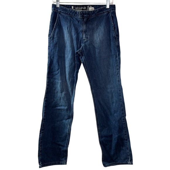 Vtg Silvertab Levi’s Straight Leg denim jeans juniors 7 90s Y2K trendy vintage - Picture 1 of 16